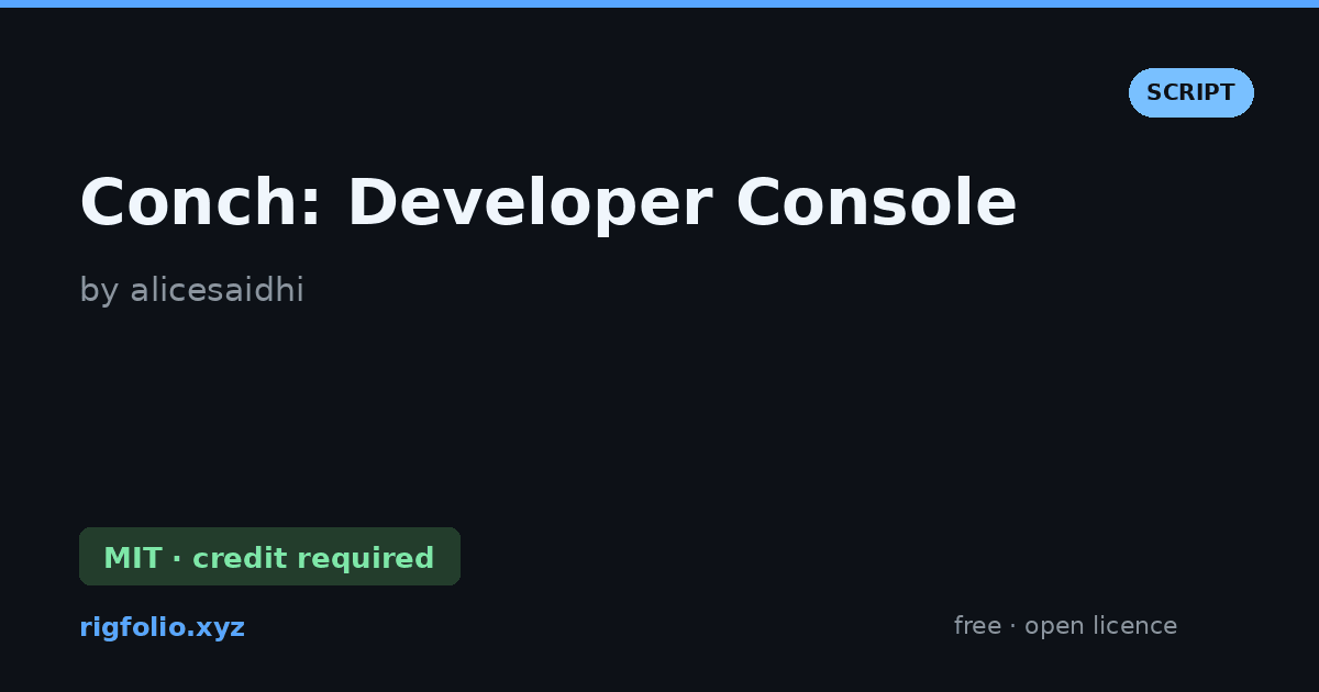 Preview of Conch: Developer Console