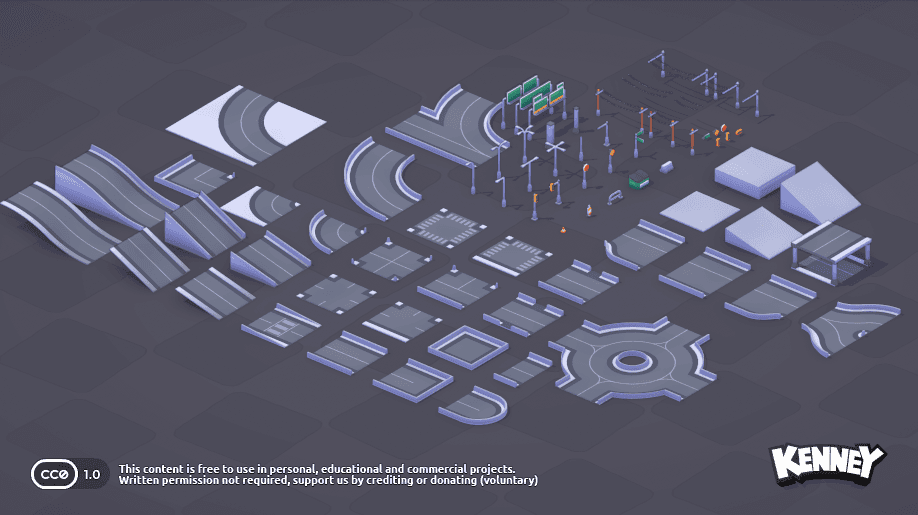Preview 3 of Kenney City Kit Roads: 95 Street Models
