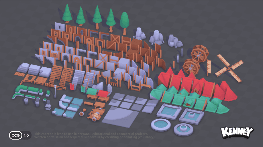 Preview 3 of Kenney Fantasy Town Kit: 167 Town Models