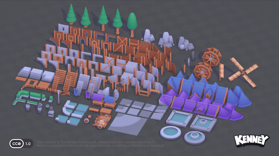 Preview 2 of Kenney Fantasy Town Kit: 167 Town Models
