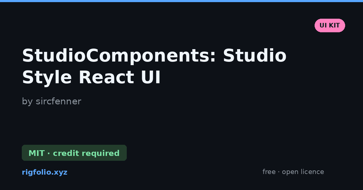 Preview of StudioComponents: Studio Style React UI