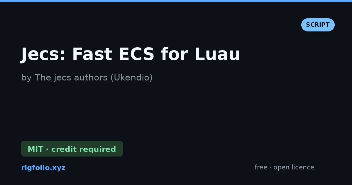 Preview of Jecs: Fast ECS for Luau