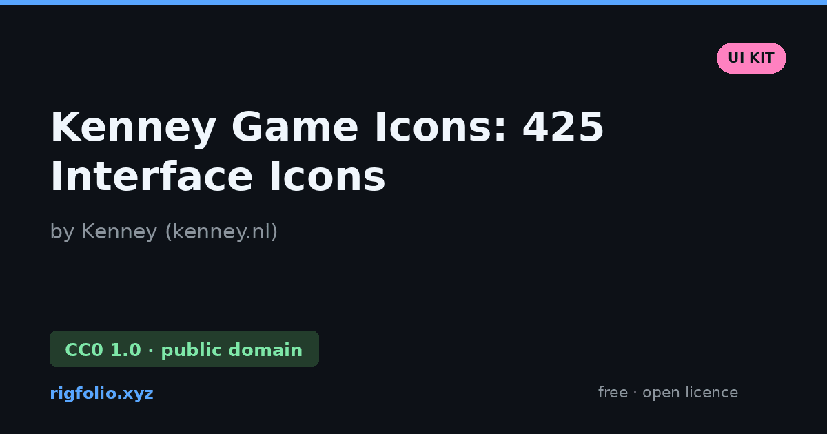 Preview of Kenney Game Icons: 425 Interface Icons