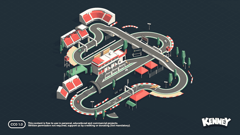 Preview 3 of Kenney Racing Kit: 112 Track and Car Models