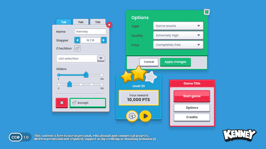 Preview 3 of Kenney UI Pack: Panels, Buttons and Icons