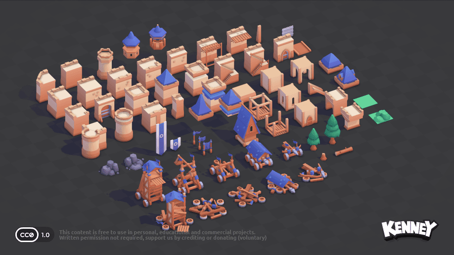 Preview 2 of Kenney Castle Kit: 76 Castle Models