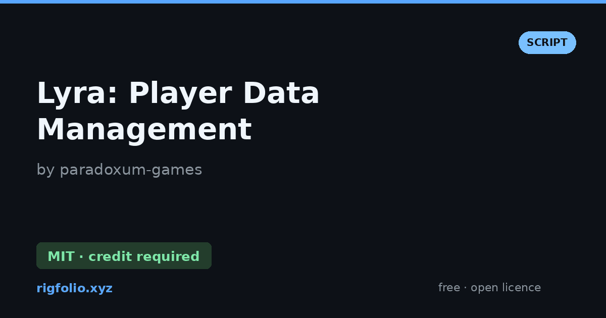 Preview of Lyra: Player Data Management