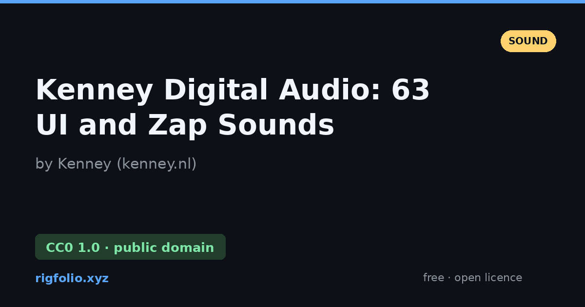 Preview of Kenney Digital Audio: 63 UI and Zap Sounds