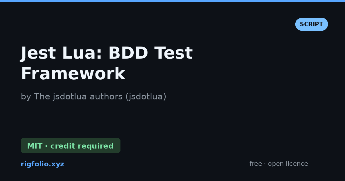 Preview of Jest Lua: BDD Test Framework
