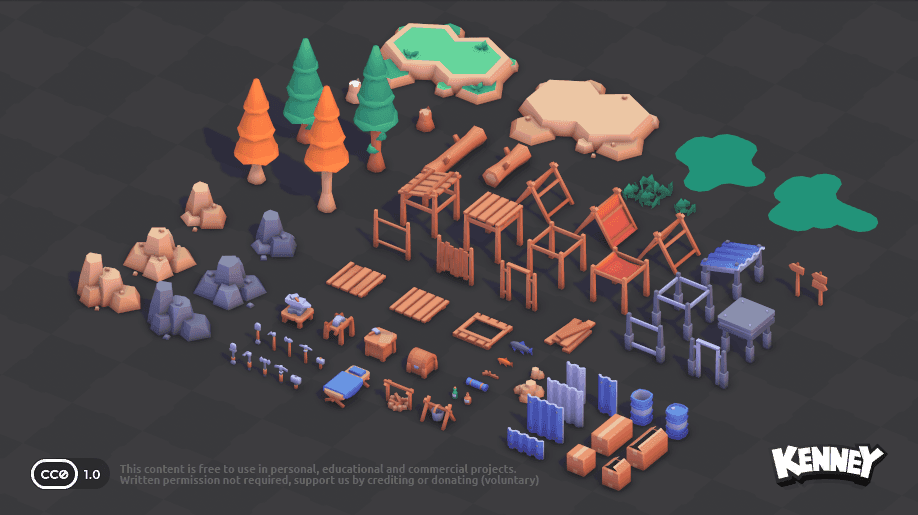 Preview 2 of Kenney Survival Kit: 80 Crafting Props