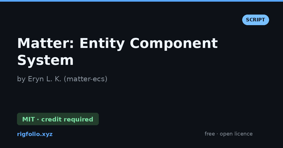 Preview of Matter: Entity Component System