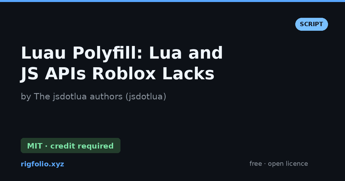 Preview of Luau Polyfill: Lua and JS APIs Roblox Lacks