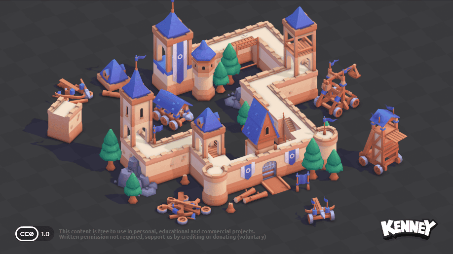 Preview 3 of Kenney Castle Kit: 76 Castle Models