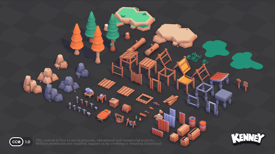 Preview 3 of Kenney Survival Kit: 80 Crafting Props