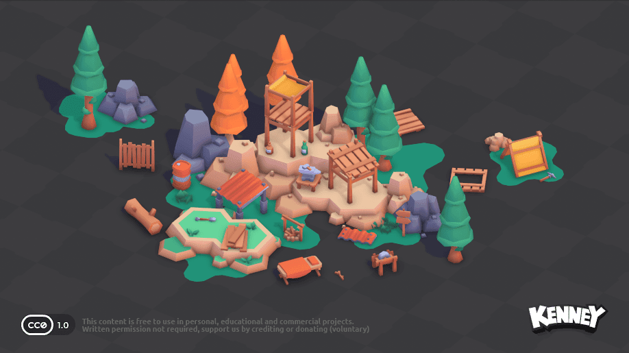 Preview 4 of Kenney Survival Kit: 80 Crafting Props