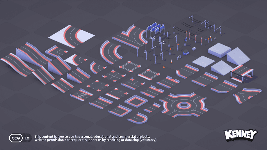 Preview 2 of Kenney City Kit Roads: 95 Street Models