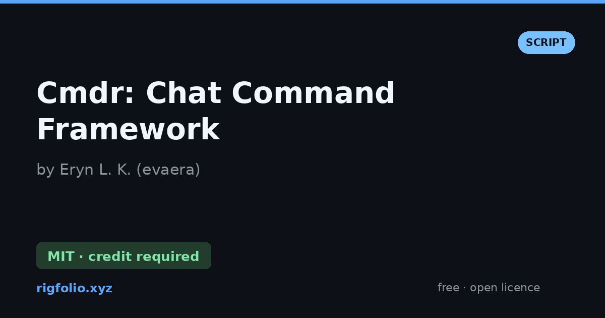 Preview of Cmdr: Chat Command Framework