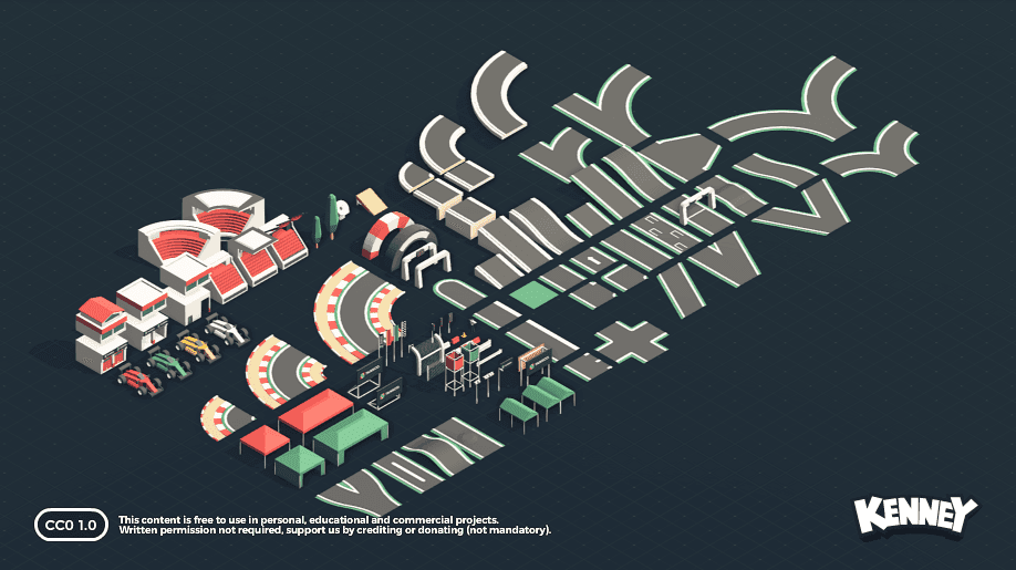 Preview 2 of Kenney Racing Kit: 112 Track and Car Models